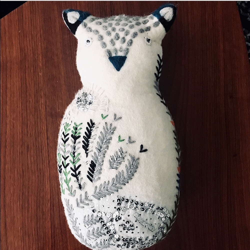 Owl felt pillow by West Elm